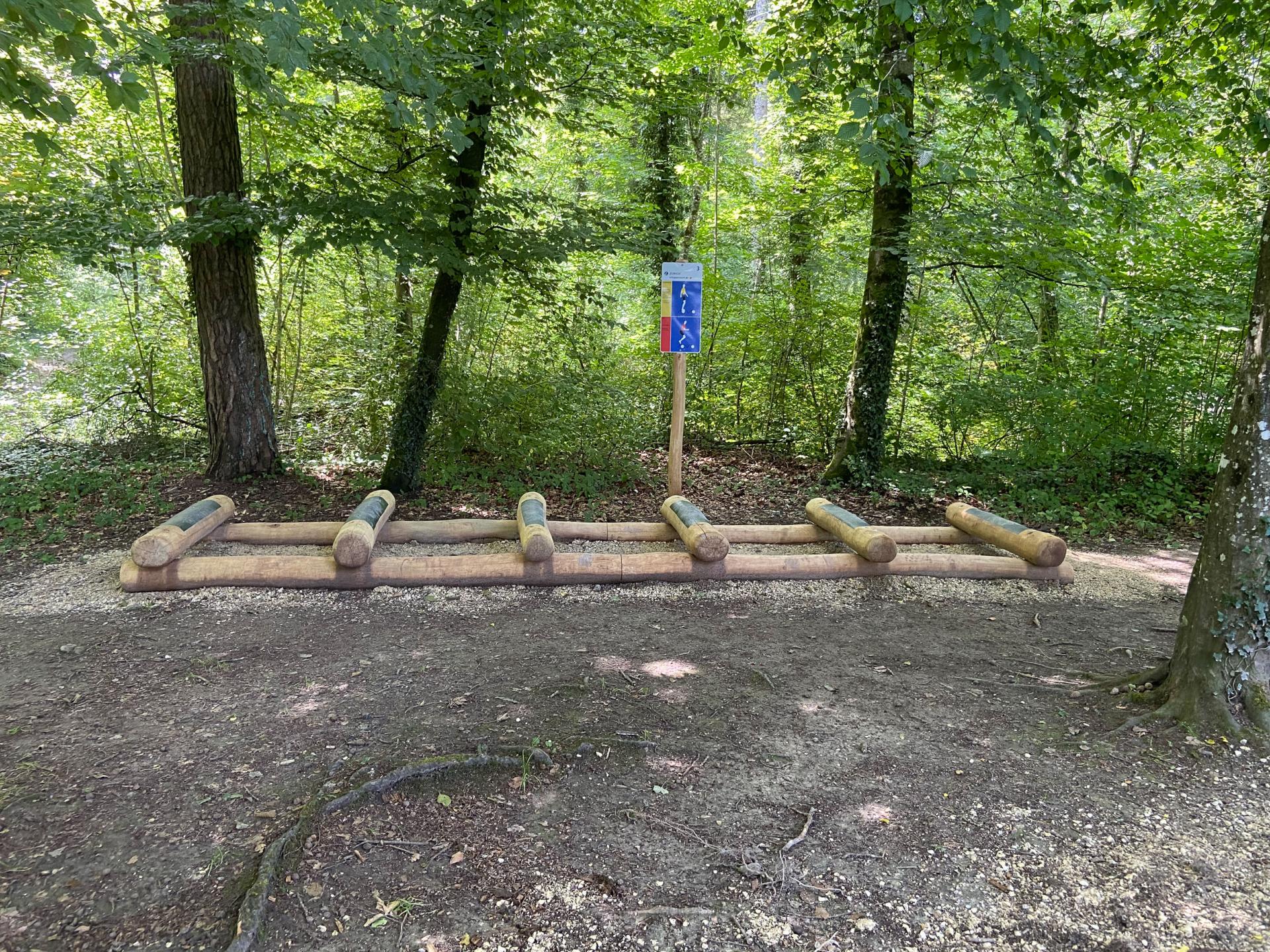 Vitaparcours  Hüpfanlage der Firma Rudolf Spielplatz, Spielplatzbauer, Spielplatzhersteller, Spielplatzgeräte, Schweiz