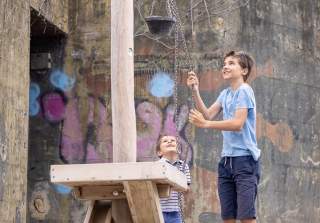 Wasser- und Matschanlage der Firma Rudolf Spielplatz, Spielplatzbauer, Spielplatzhersteller, Spielplatzgeräte, Schweiz
